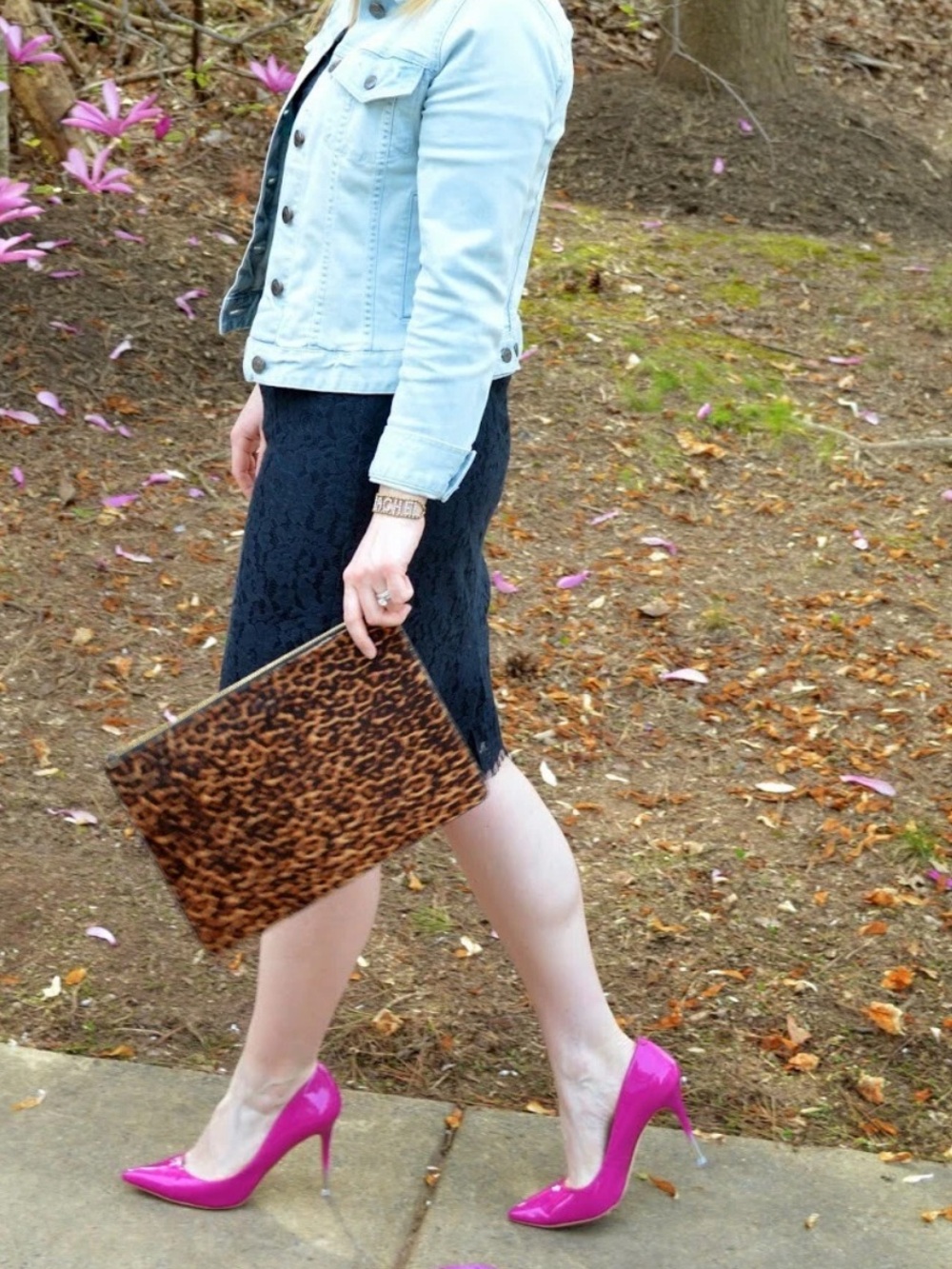 Mark & Graham • Leopard Calf Hair Zip Flat Pouch Clutch - Picture 8 of 14